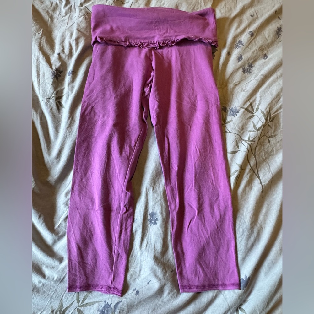 Free People x SoLow Foldover Frill Legging in Purple